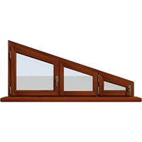 Деревянное окно – трапеция из лиственницы Модель 116 Тик